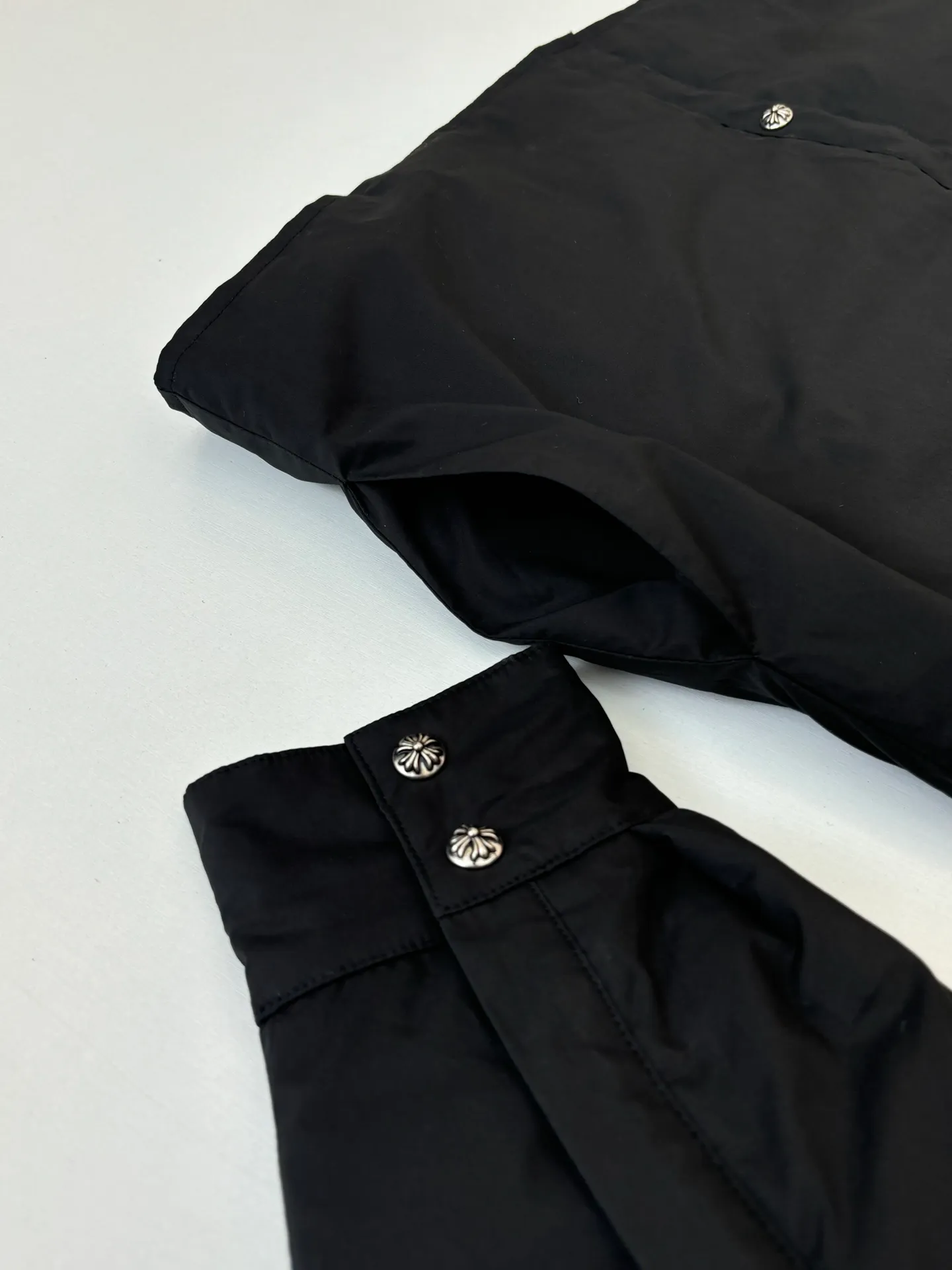 P580 Chrome Heart*/Chrome Heart solid color silver-plated shirt-style cotton jacket Size: S/M/L/XL